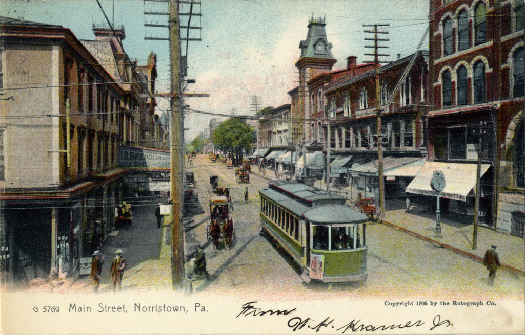 1905 postcard Main Street Norristown